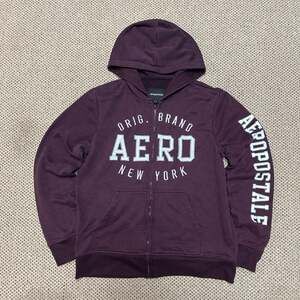 Aeropostale Men's Large Burgundy Full Zip Orig. Brand Aero New York Hoodie